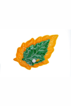 Plateau feuille en céramique portugaise