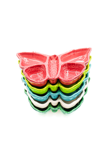 Plateau apéritif papillon en céramique portugaise