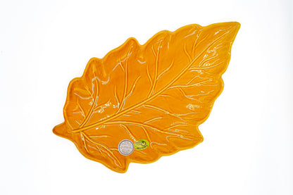 Plateau feuille en céramique portugaise