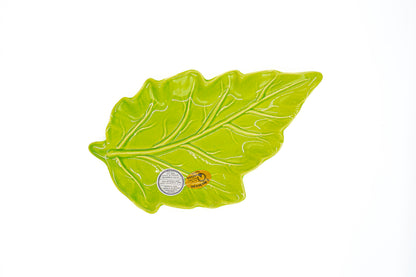 Plateau feuille en céramique portugaise