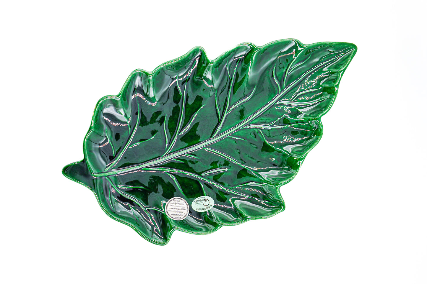 Plateau feuille en céramique portugaise