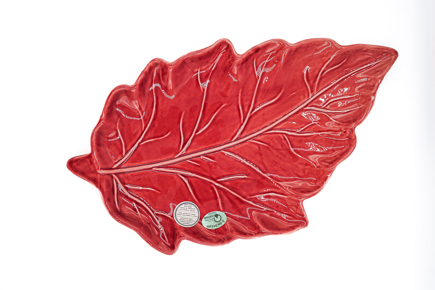 Plateau feuille en céramique portugaise