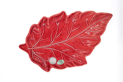 Plateau feuille en céramique portugaise
