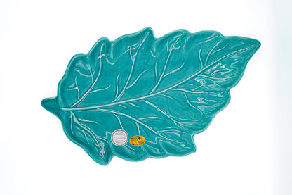 Plateau feuille en céramique portugaise