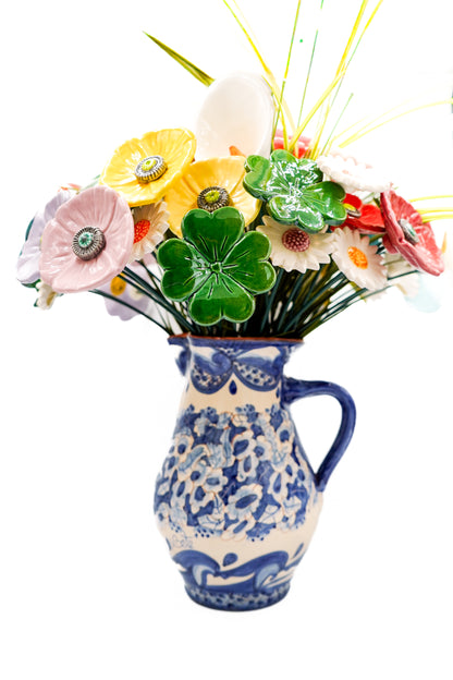 Fleur coquelicot en céramique portugaise
