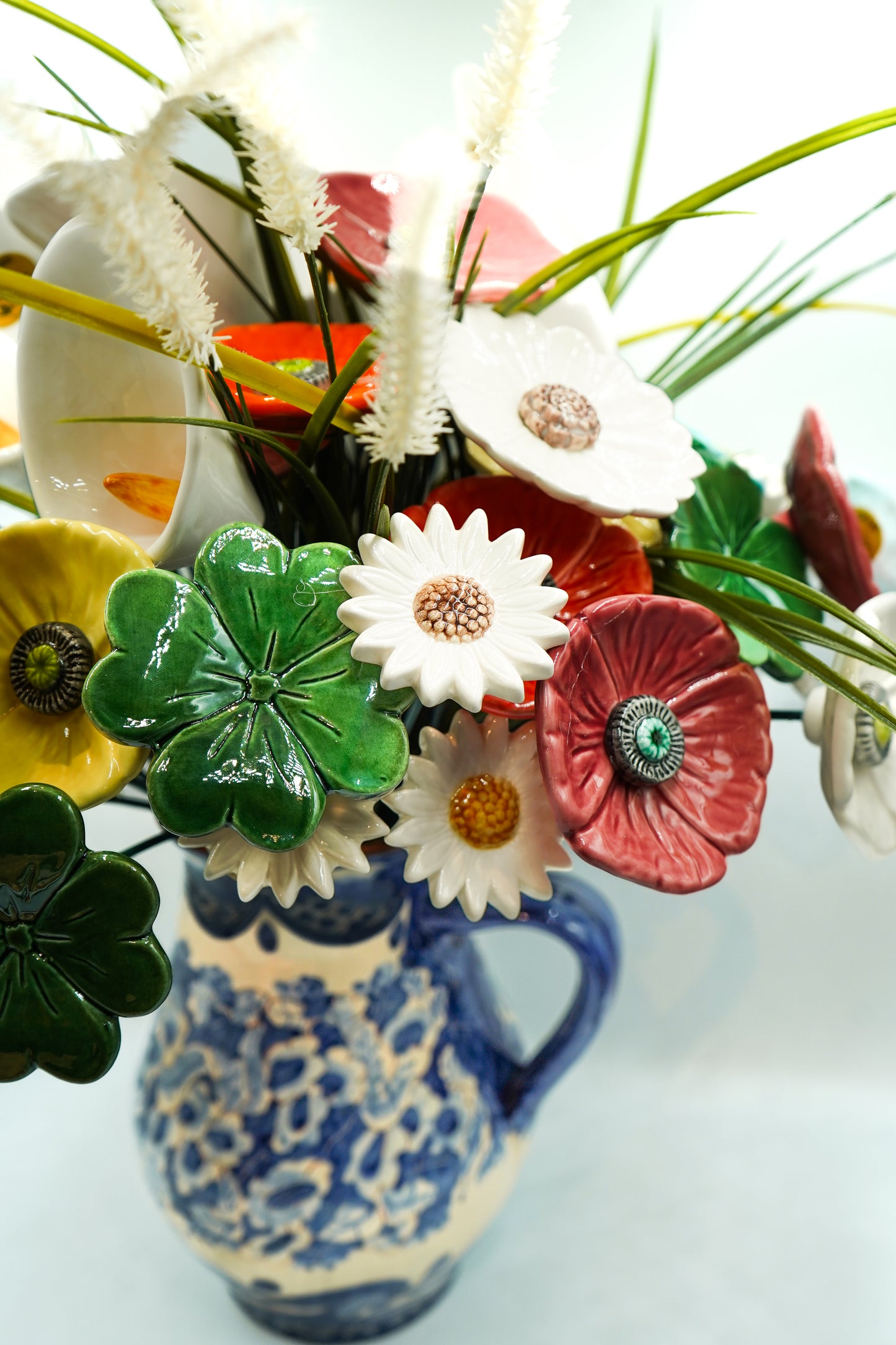 Fleur marguerite en céramique portugaise